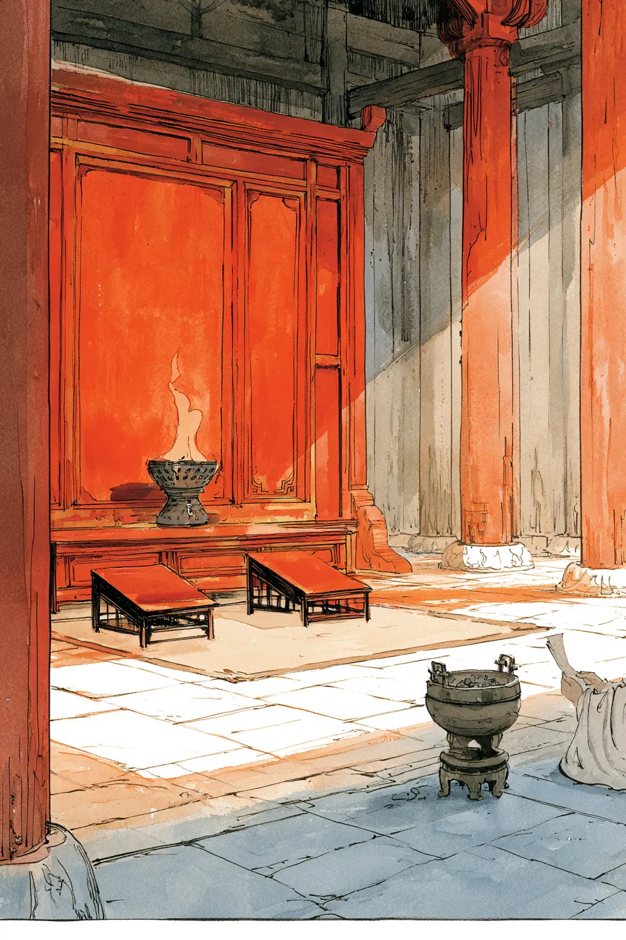 The Western Market fire-temple's outer hall — a Zoroastrian altar-screen of gilded cedar with a small sacred flame in a 